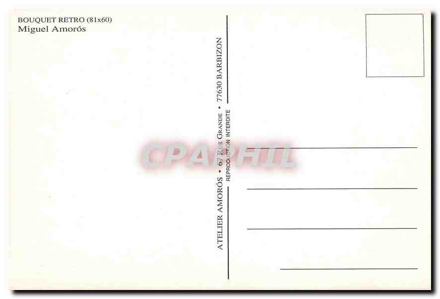 CPA Bouquet Retro Miguel Amoros  — Verso