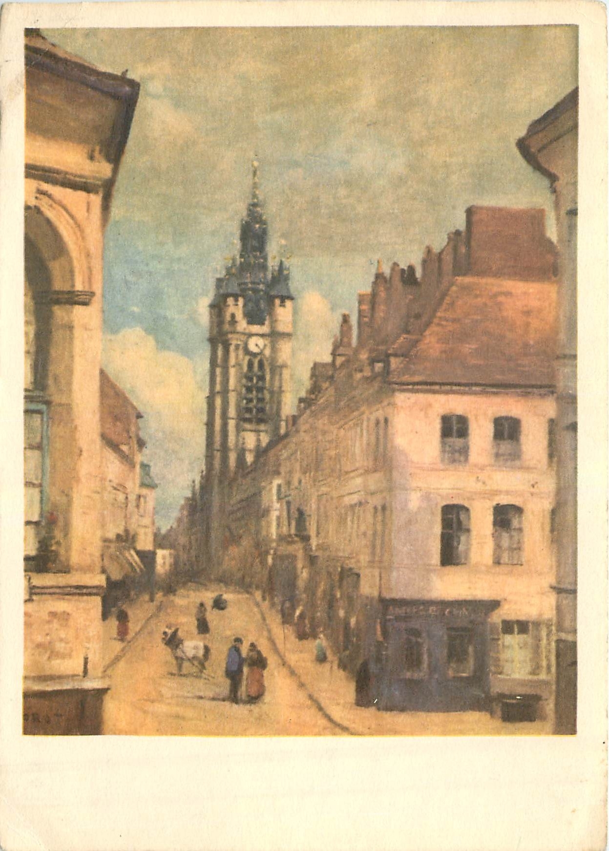 CPA Peinture Francaise Le XIX Siecle Jean Baptiste Corot 1796 1875 Le beffroi de Douai Musee du Louv