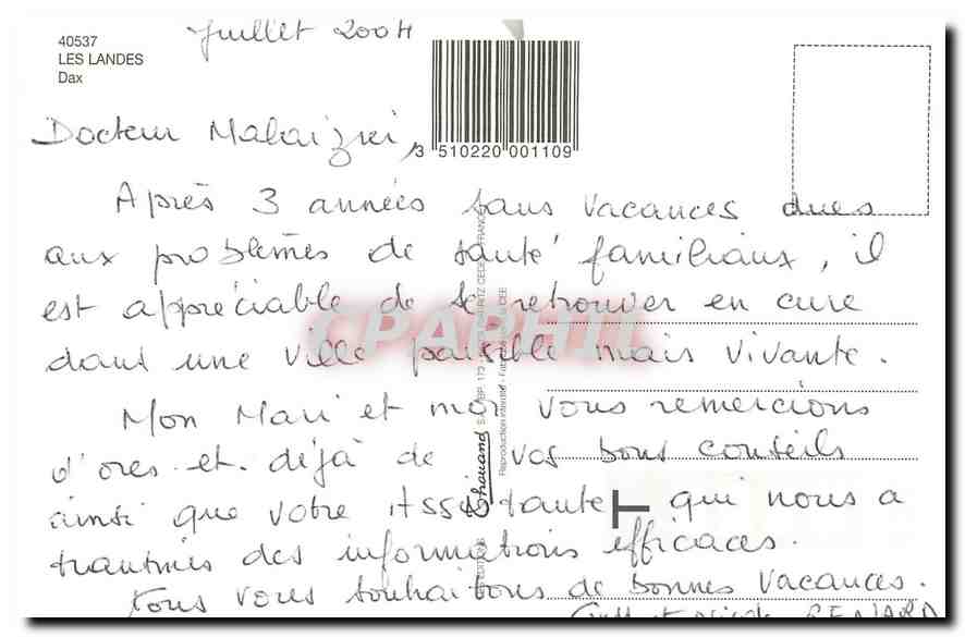 CPM Dax Ville Thermale  — Rückseite