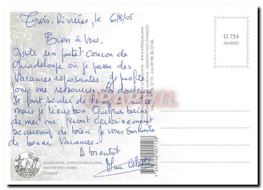 CPM Guadeloupe Gojave  — Back