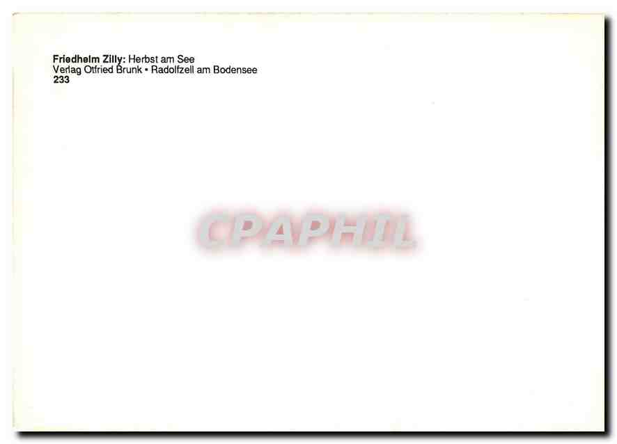 CPM Friedhelm Zilly Herbst am See Verlag Otfried Brunk  — Rückseite
