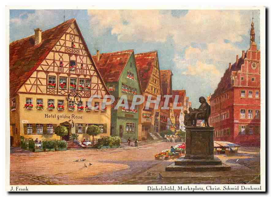 CPM J Frank Dinkelsbuhl Marktplatz Christ Schmid Denkmal 