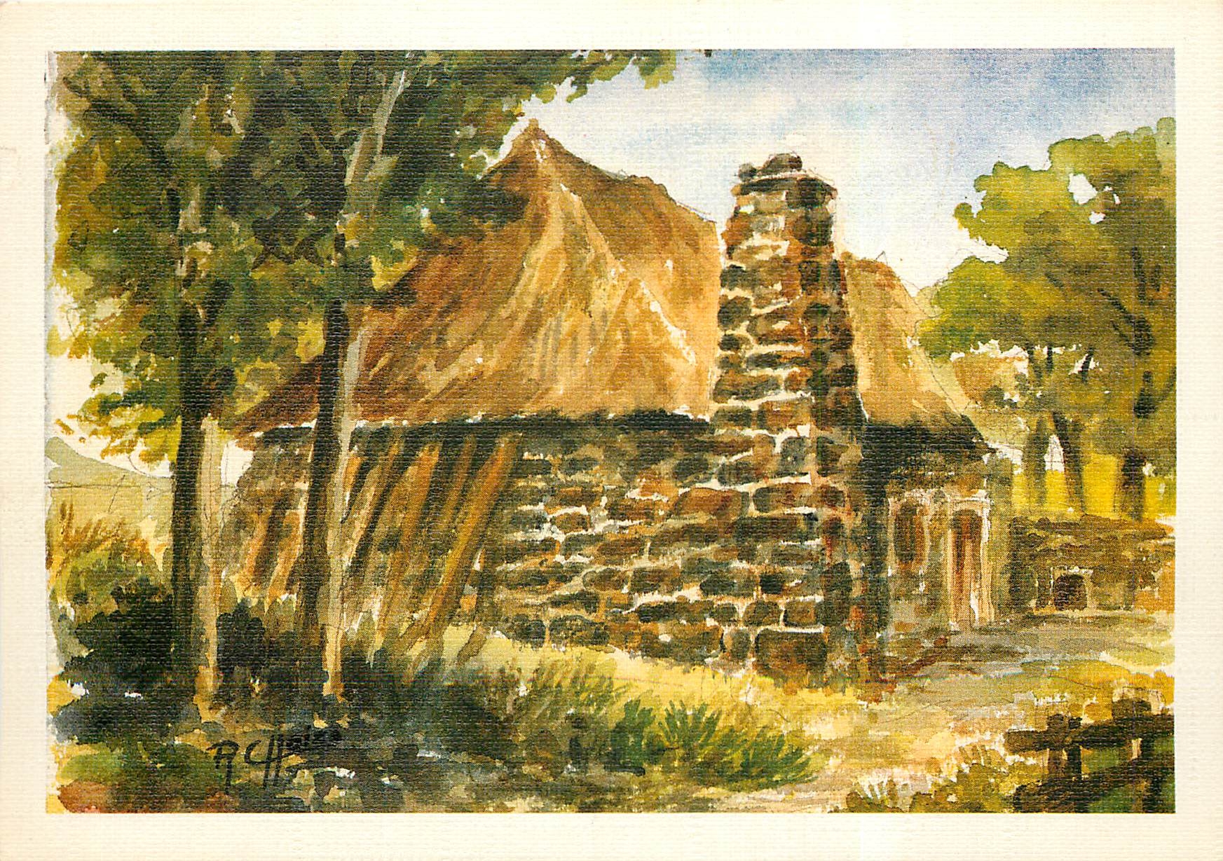 CPM Ferme au toit de chaume d'apres une aquarelle de R Chaize 