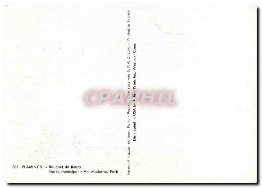 CPM Vlaminick Bouquet de fleurs Musee Municipal d'Art Moderne Paris  — Verso