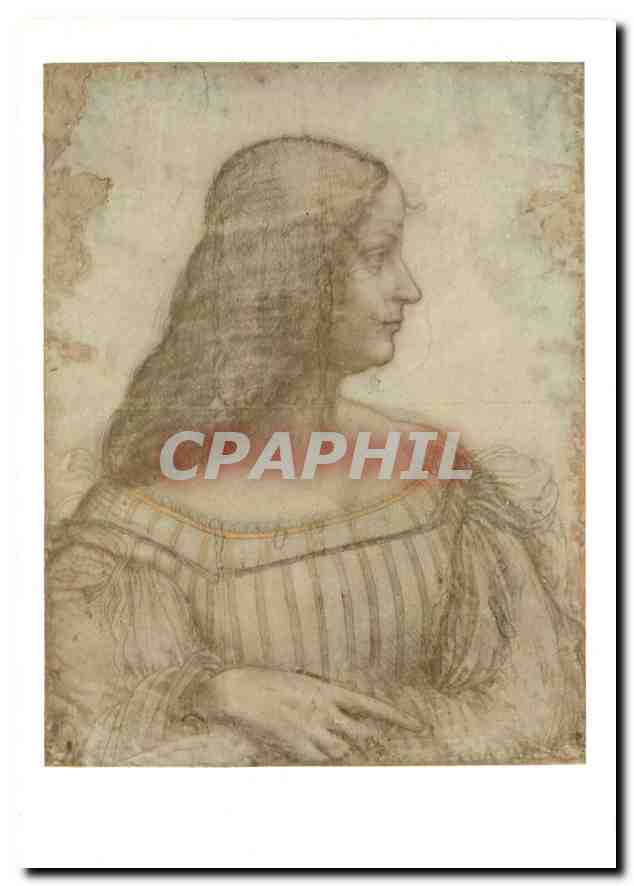 CPM Leonardo da Vinci Portrait d'Isabelle d'Este Musee du Louvre 