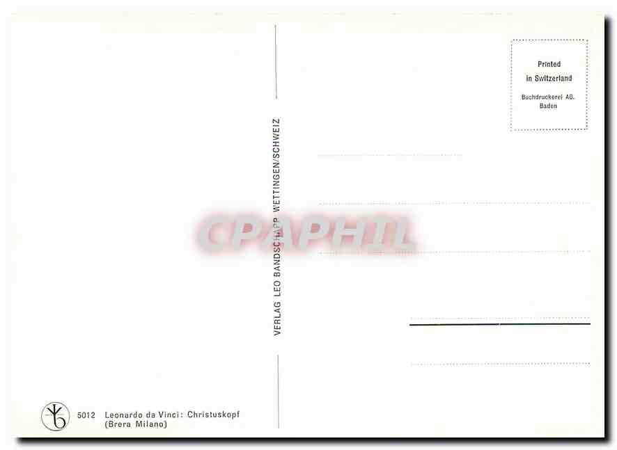 CPM Leonardo da Vinci Christuskopf Brera Milano  — Verso