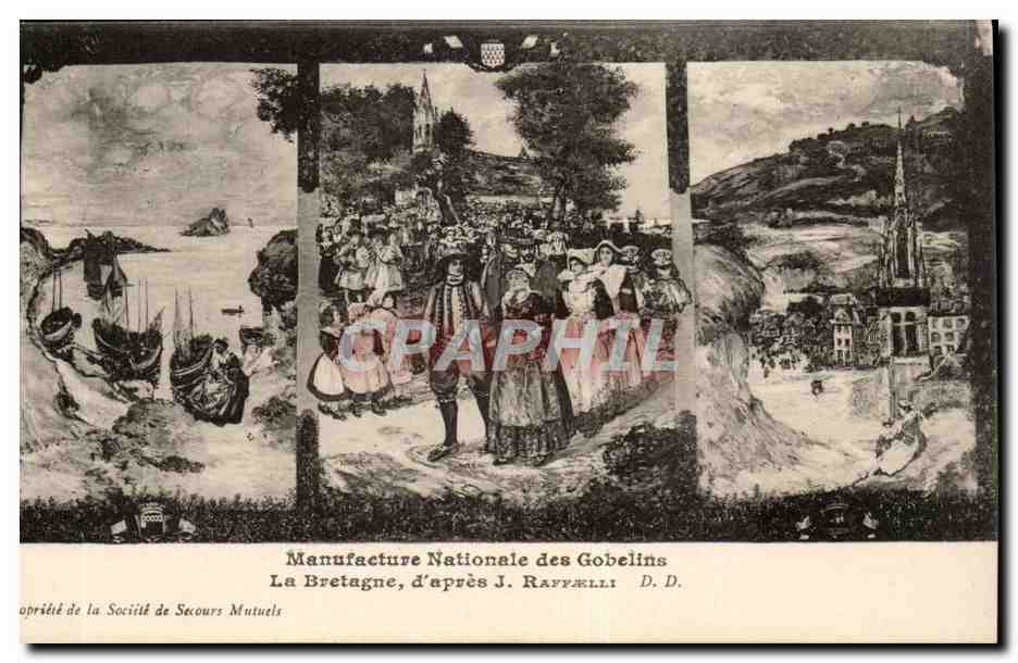 CPA Manufacture Nationale des Gobelins La Bretagne d'apres J Raffaelli