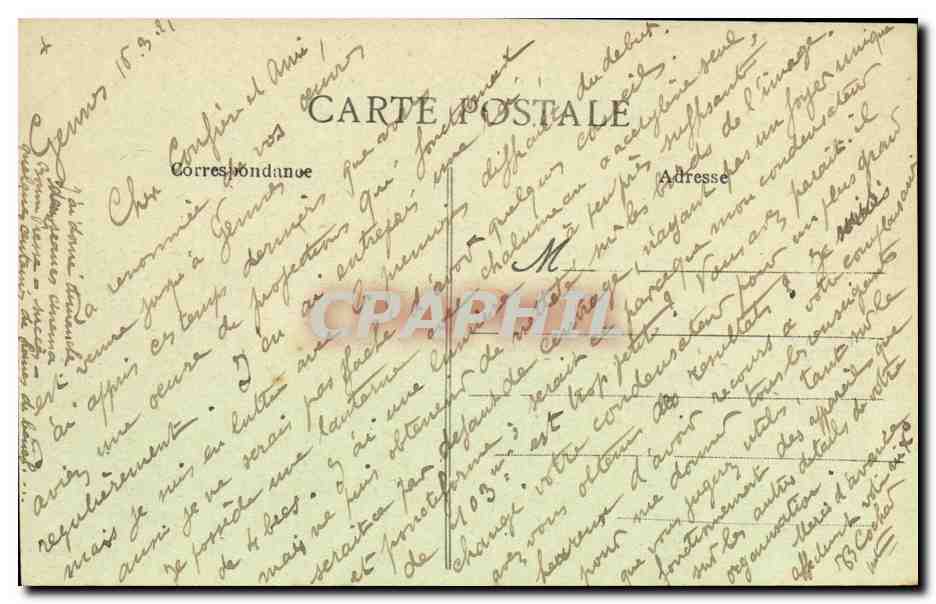 Gennes -CPA- Le Pont Saint- Eusebe et le Chateau Sous-le-Puy — Rückseite