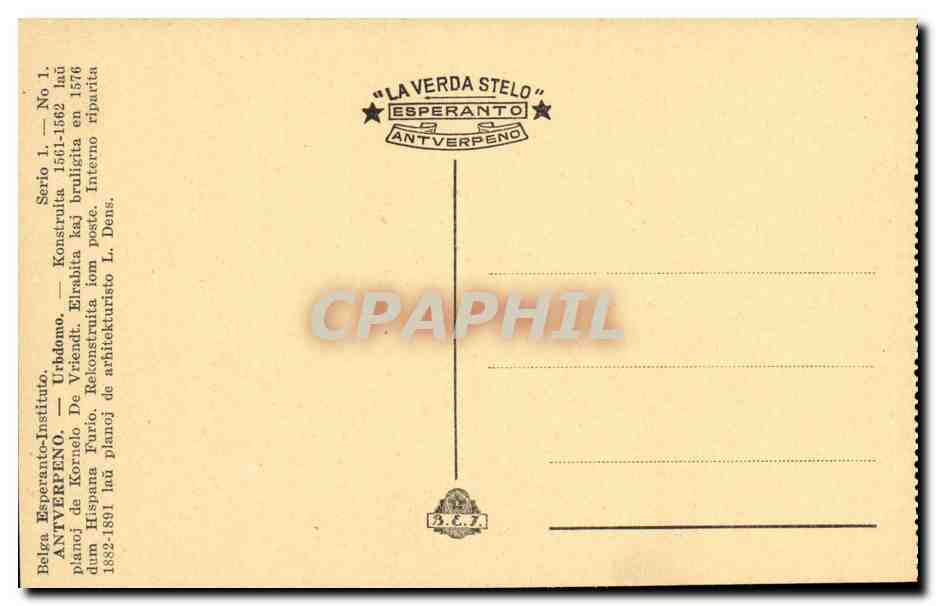 Antverpeno -CPA- Urbdomo kaj Fontano eBrabos — Back