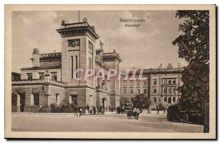 Bahnhof -CPA- Pferde saarbrucken