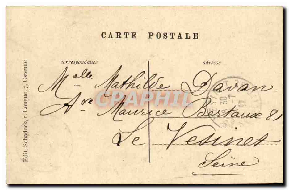Le Kursaal et les Cabines -CPA- Ostende — Rückseite