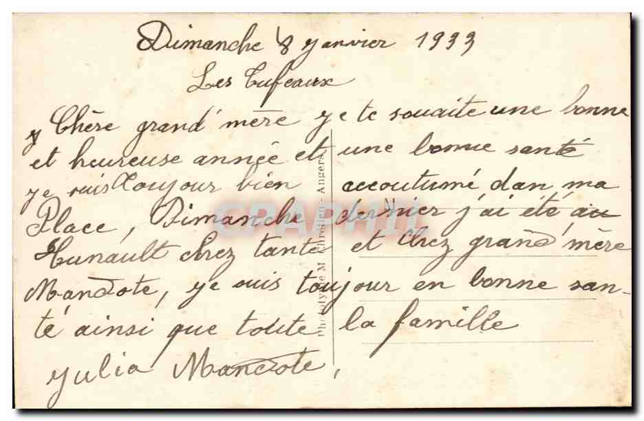 Chenehutte-les-Tuffeaux -CPA- Le centre du Bourg pris de l'a®le — Rückseite