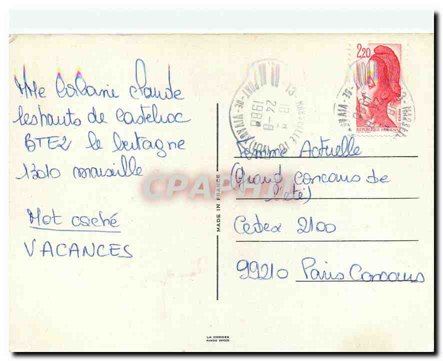 CPM Oiseaux — Rückseite
