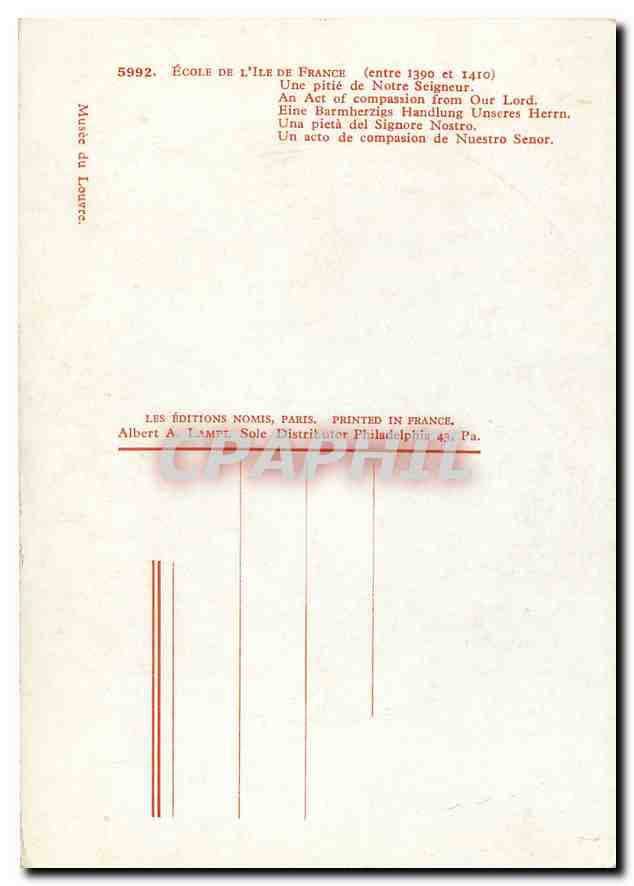 CPM Ecole de l'lle de France entre 1390 et 1410  — Verso