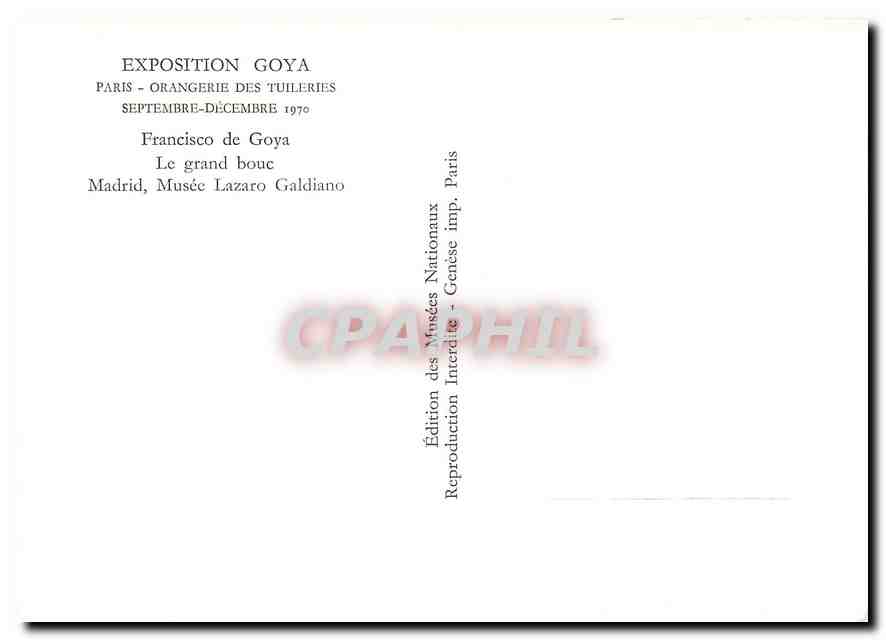 CPM Exposition Goya Paris Orangerie des Tuileries  — Rückseite