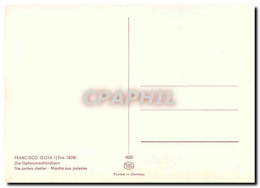 CPM Francisco Goya 1746 1828 Die Toplerwarenhandlerin  — Verso