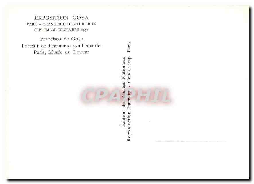 CPM Exposition Goya Paris Orangerie des Tuileries  — Verso