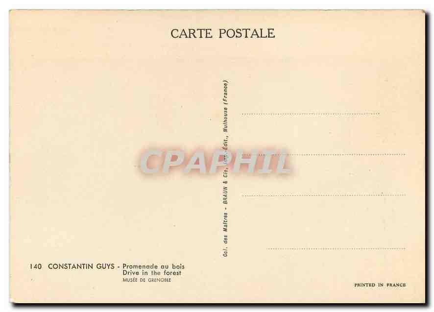 CPM Constantin Guys Promenade au bois  — Verso