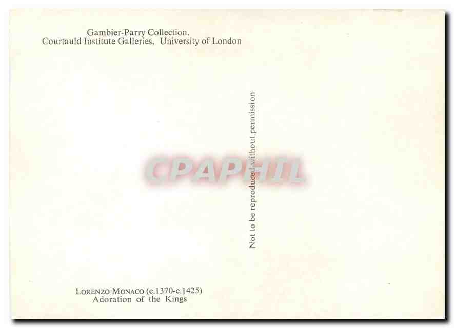 CPM Lorenzo Monaco Adoration of the Kings Gambier Parry Collection  — Verso
