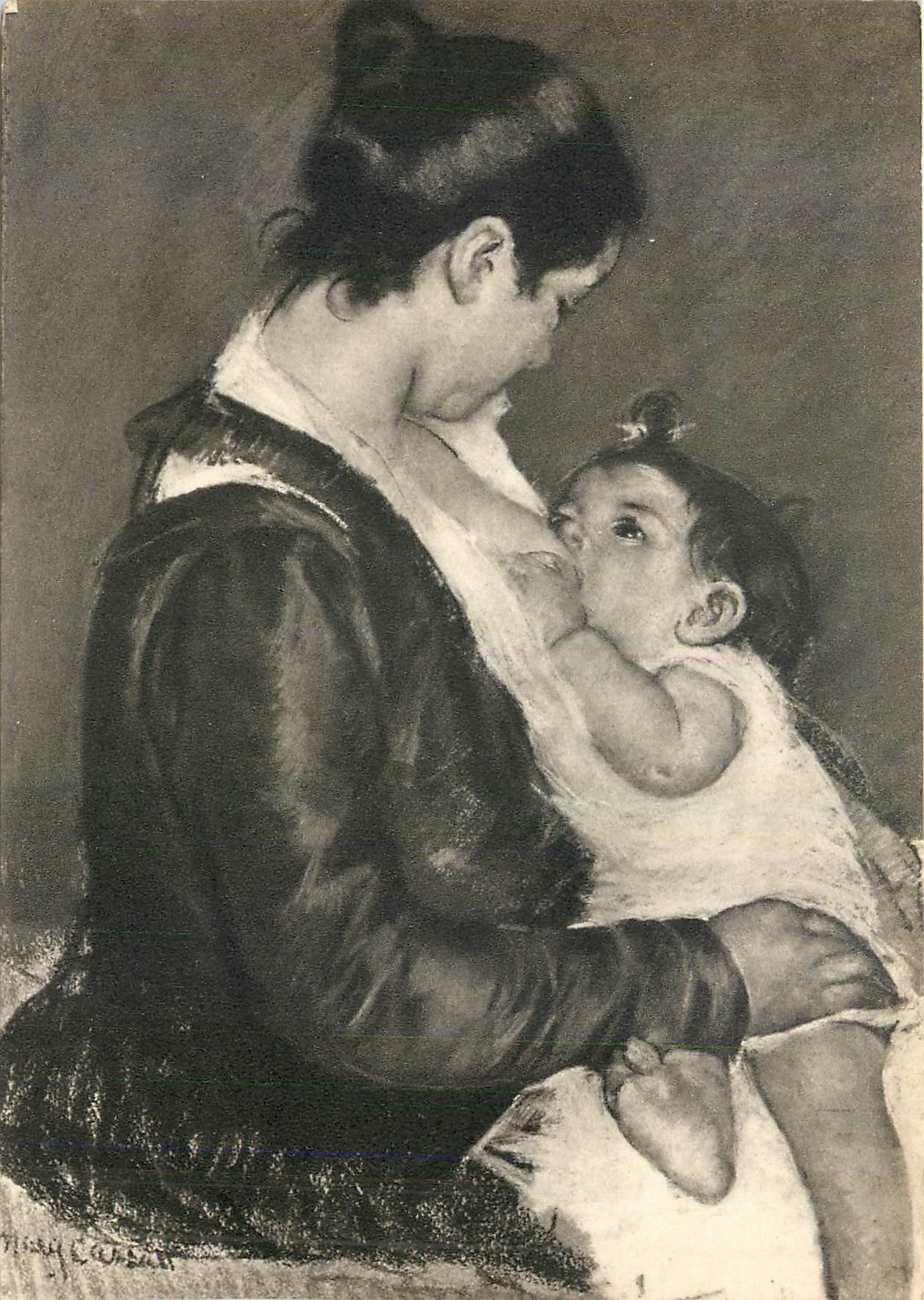 CPM Mary Cassatt Mere Allaitant son Enfant 