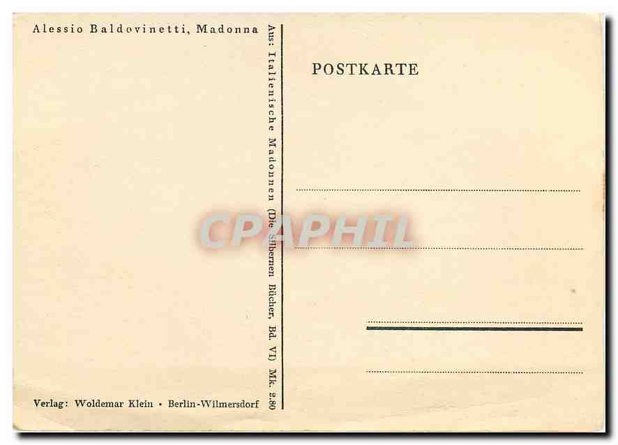 CPM Alessio Baldovinetti Madonna  — Rückseite
