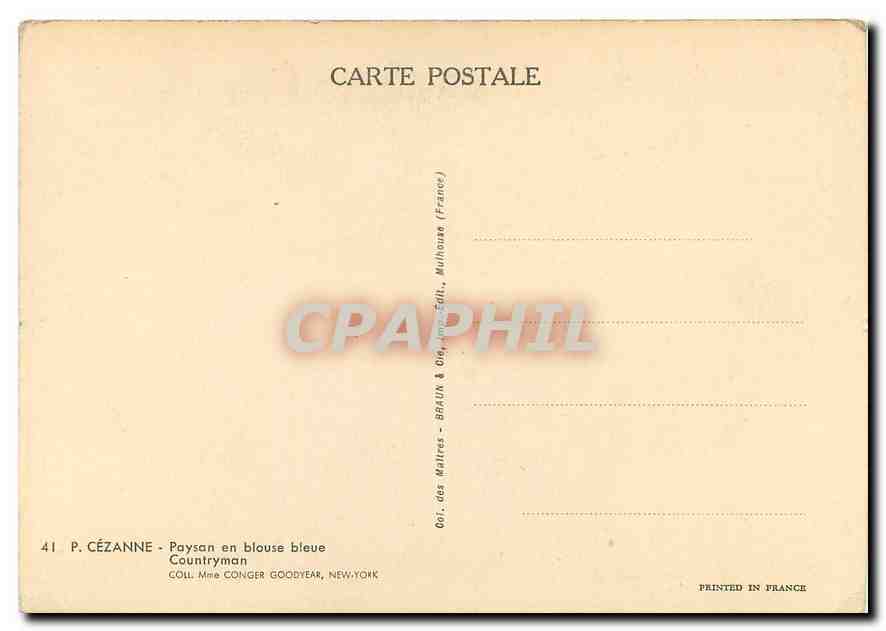 CPM Paysan en Blouse Bleue Cezanne  — Verso