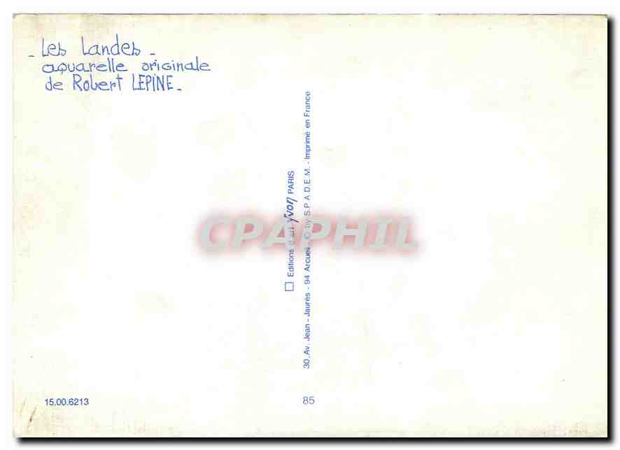 CPM Les Landes Aquarelle originale de Robert Lepine  — Verso