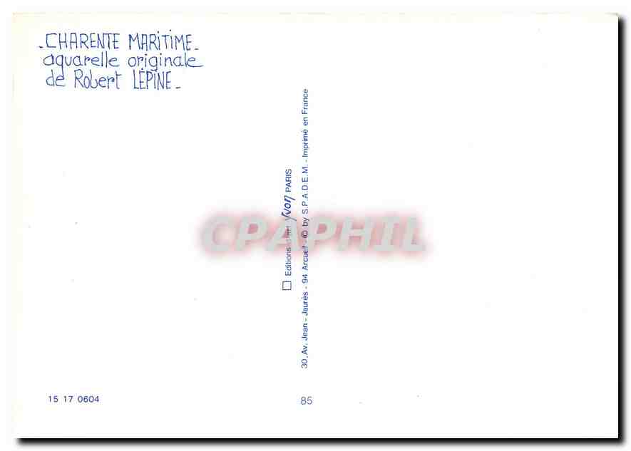 CPM Charente Maritime Aquarelle originale de Robert Lepine  — Verso