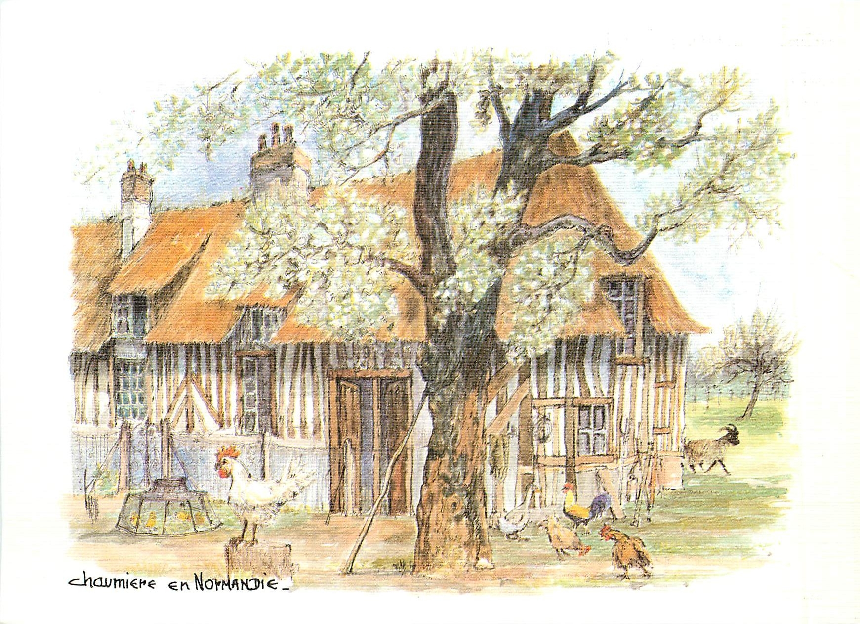 CPM Maison Normande Typique Aquarelle originale de Robert Lepine 