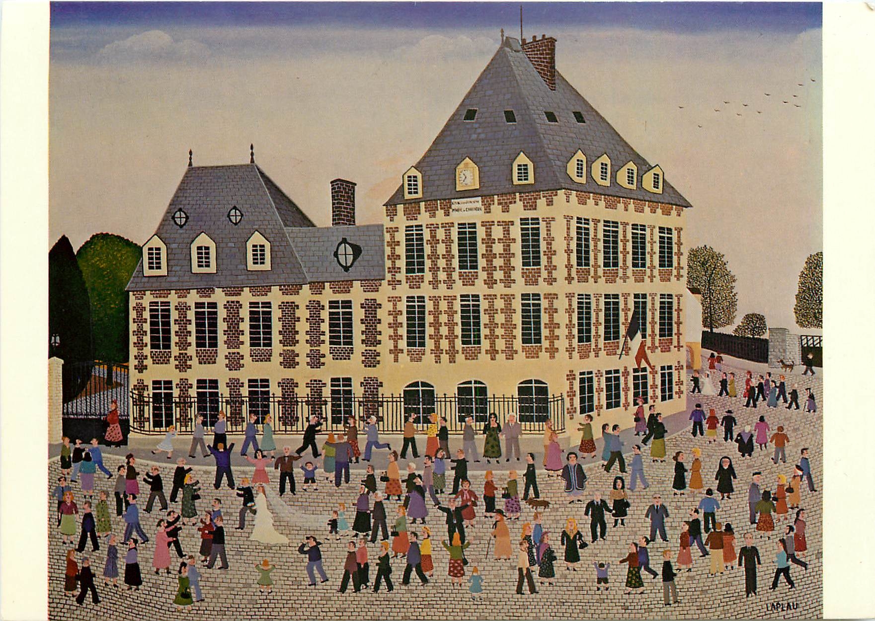 CPM La Mairie de Charenton Peinture de Gerard Laplau Collection de la ville 