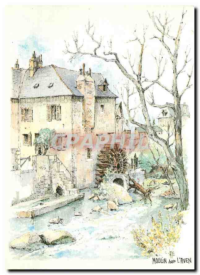 CPM Moulin sur l'Aven Aquarelle originale de Robert Lepine 