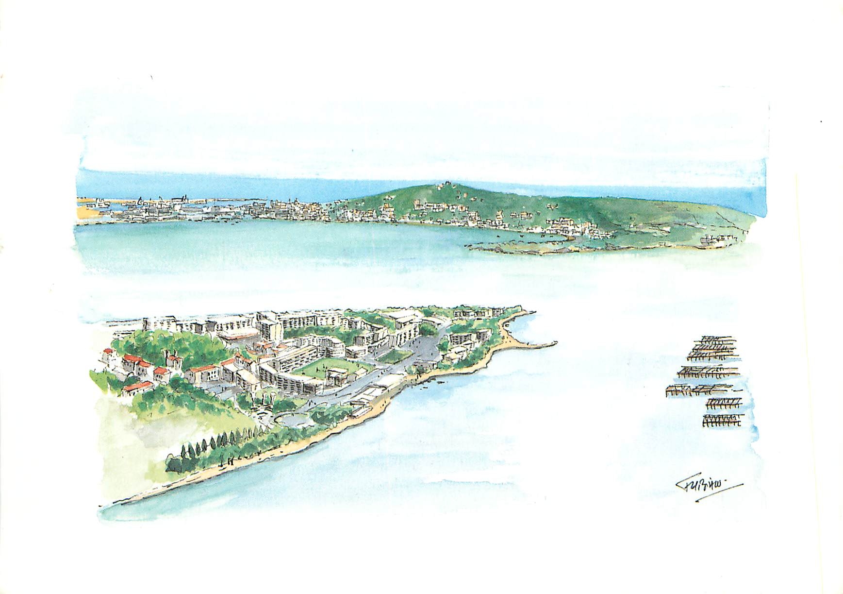 CPM La presqu'ile de Balaruc et Sete Aquarelle de Fabian 