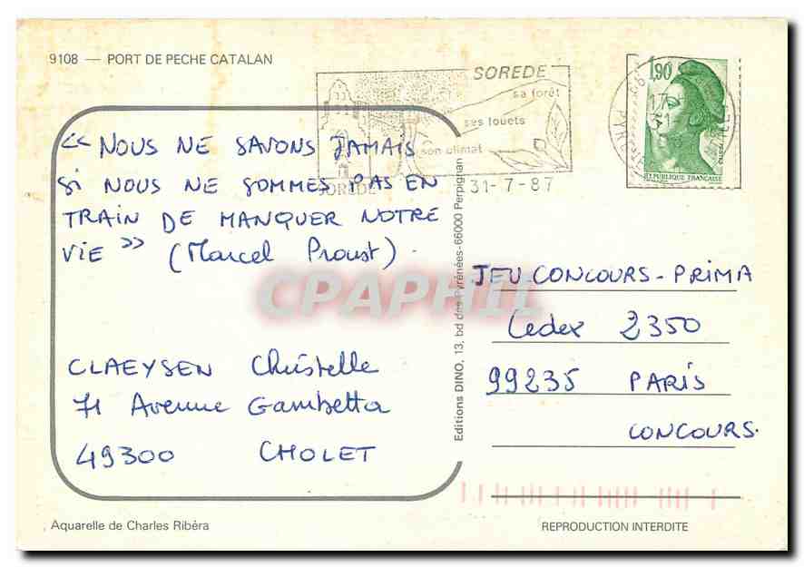 CPM Port de Peche Catalan  — Verso