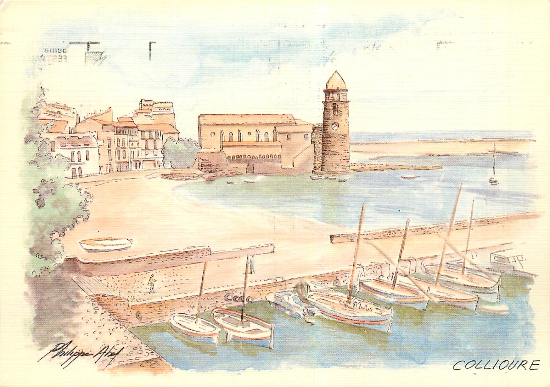 CPM Aquarelle du Pays Catalan par Philippe Abel 