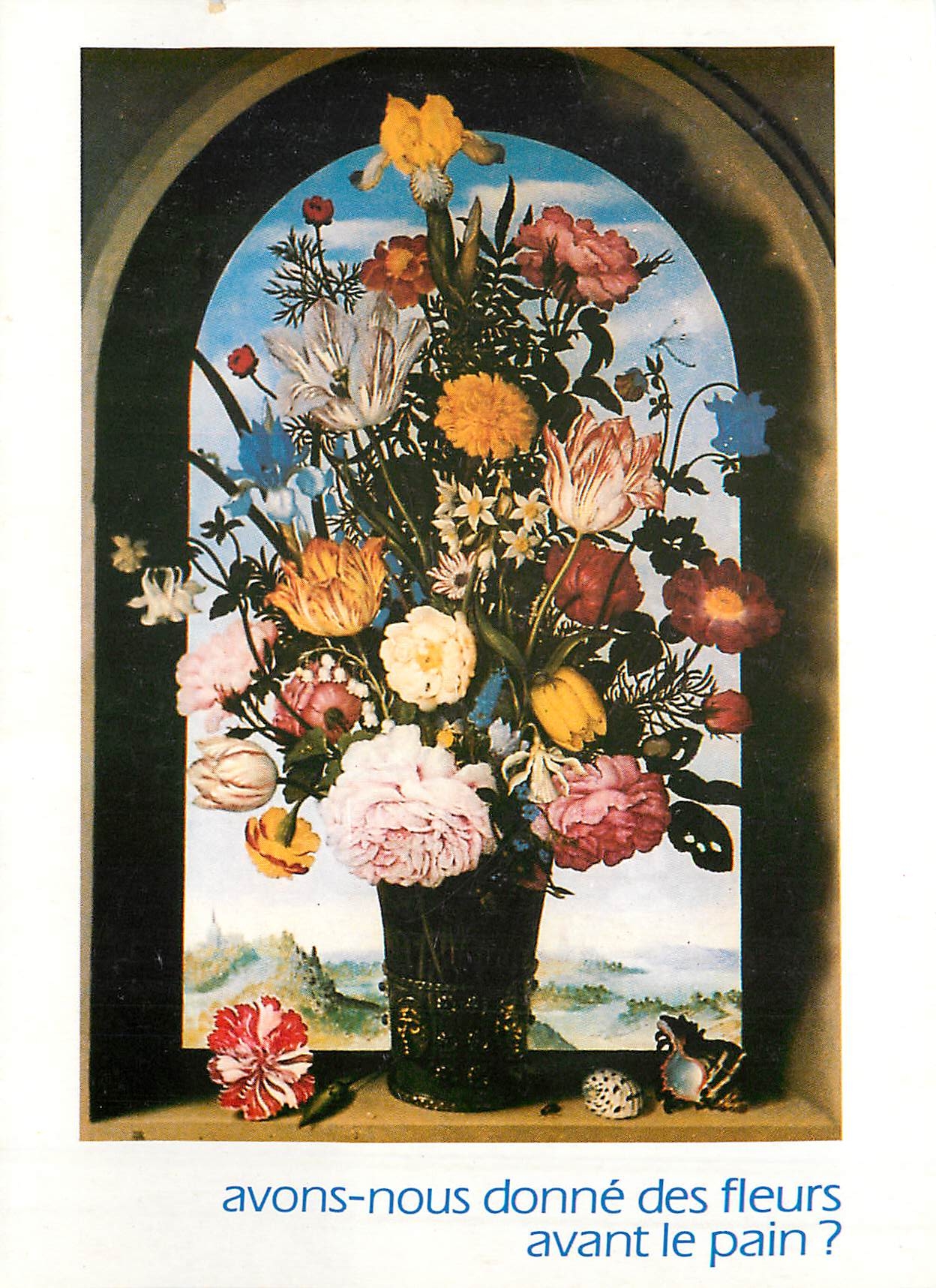 CPM Avons nous donne des fleurs avant le pain 