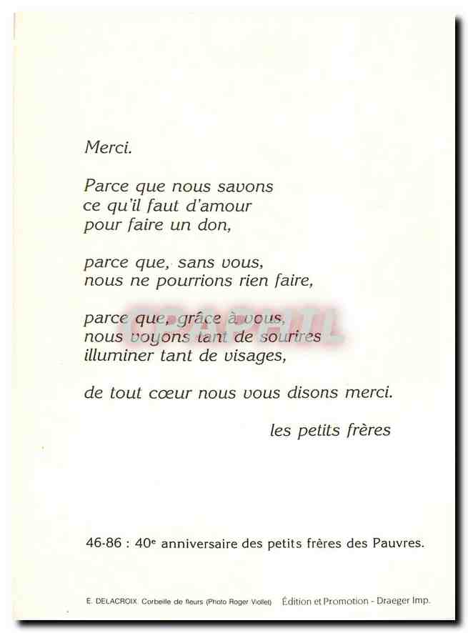 CPM Avons nous donne des fleurs avant le pain  — Rückseite