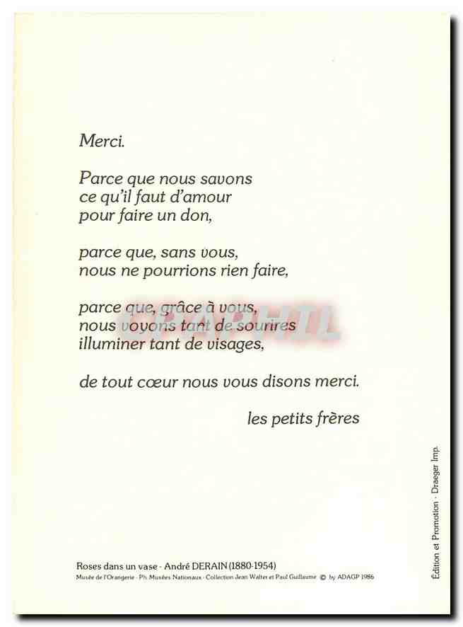 CPM Avons nous donne des fleurs avant le pain  — Rückseite
