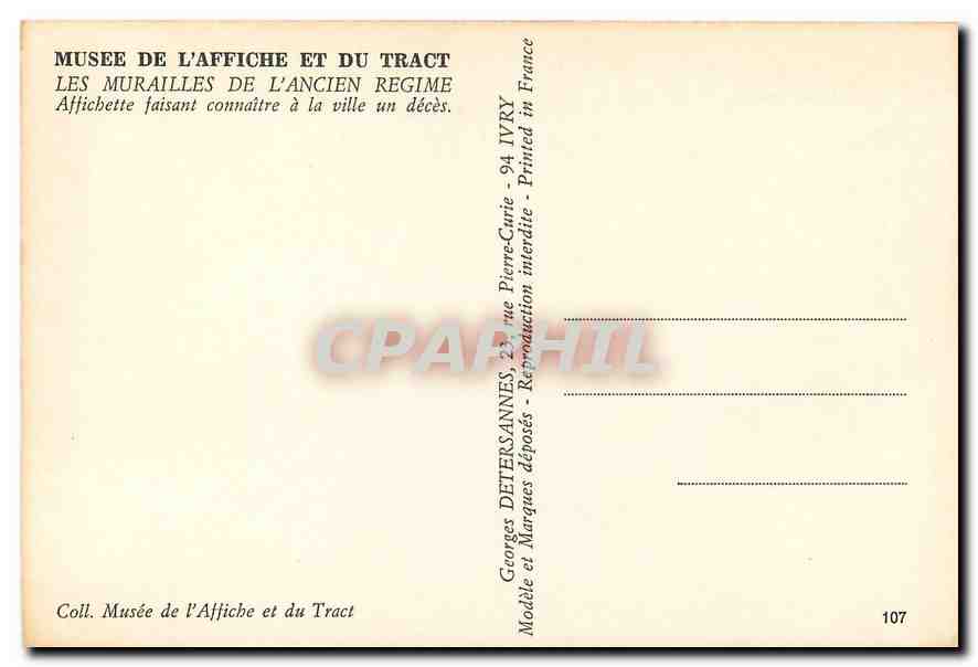 CPM Messieurs et Mesdames Musee de l'Affiche et du Tract  — Rückseite