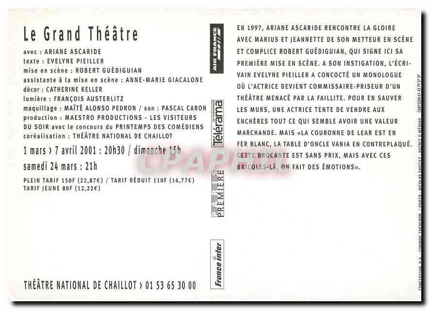 CPM Le Grand Theatre Theatre National de Chaillot  — Back