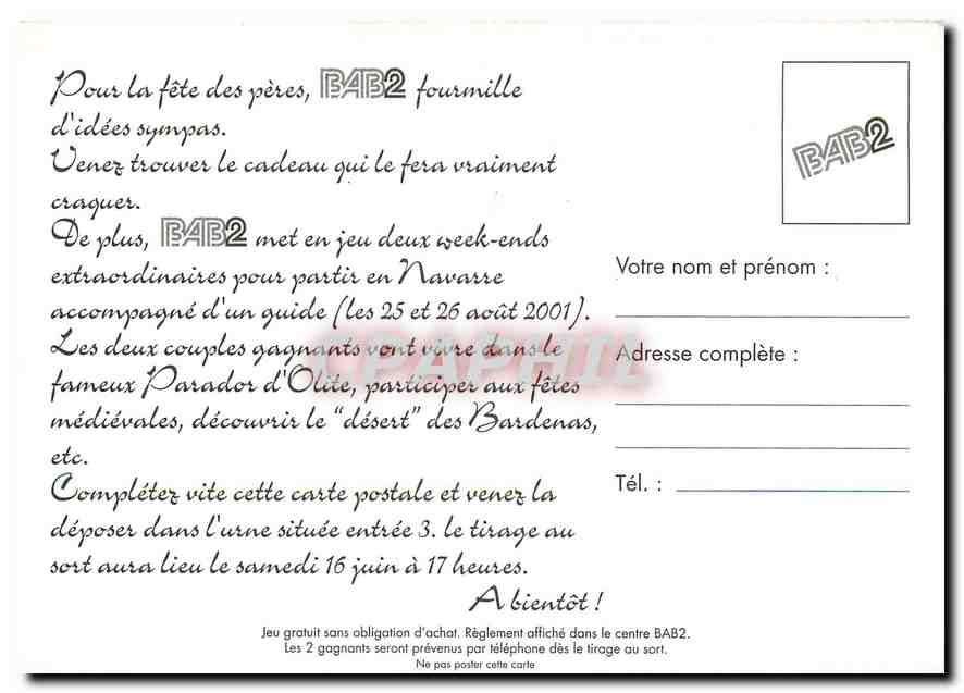 CPM Aimer Bonne Fete Papa  — Rückseite