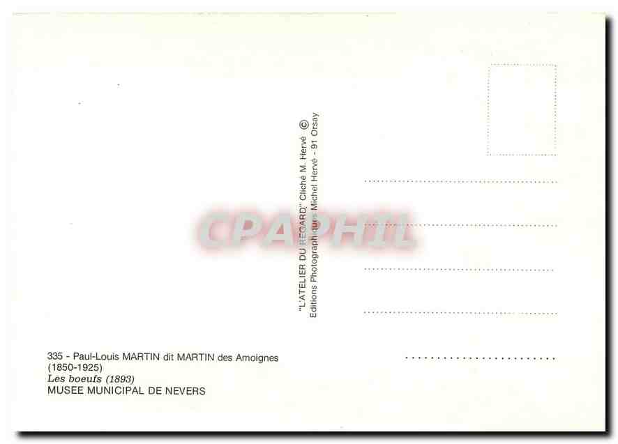 CPM Paul Louis Martin dit Martin des Amoignes 1850 1925 Musee municipal de Nevers  — Rückseite