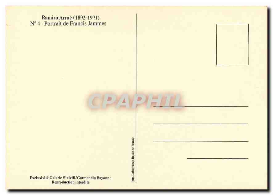 CPM Ramiro Arrue 1892 1971 Portrait de Francis Jammes  — Back