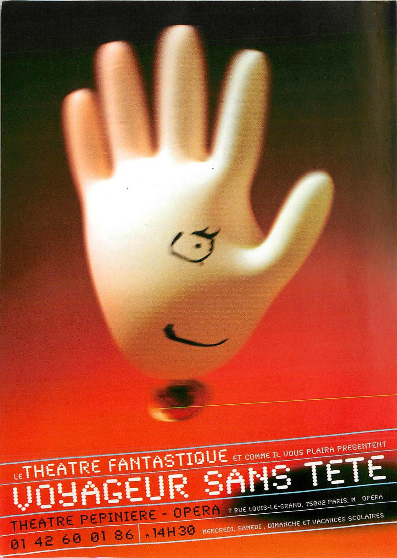 CPM Tract Theatre Fantastique Voyageur Sans Tete Rue Louis le Grand Paris