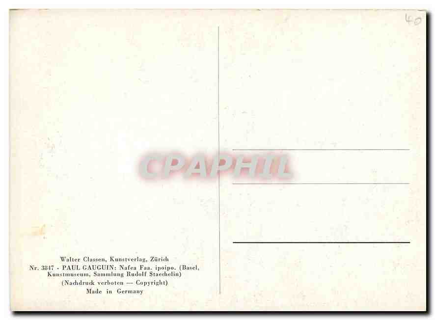 CPM Paul Gauguin Nafea Faa  — Back