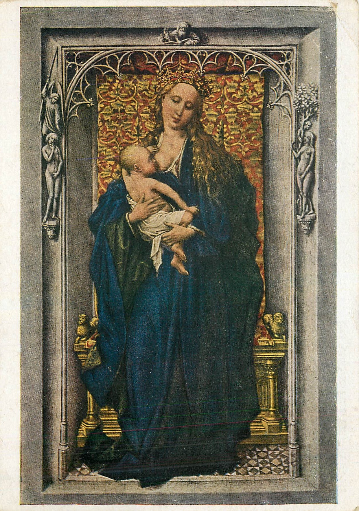 Madonna et Enfant — œuvre de Roger van der Weyden (1420?-1464) — Kunstverlag Wien, série I