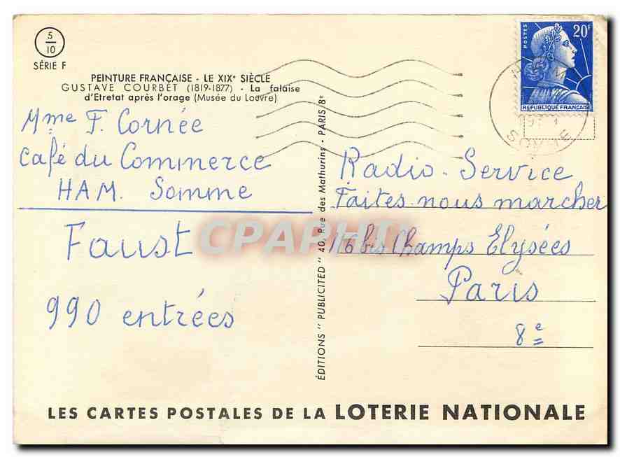 CPM Peinture Francaise Le XIX Siecle Gustave Courbet Musee du Louvre Etretat — Verso