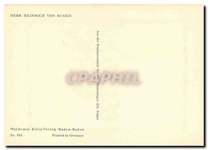 CPM Herr Heinrich Von Rugge  — Rückseite