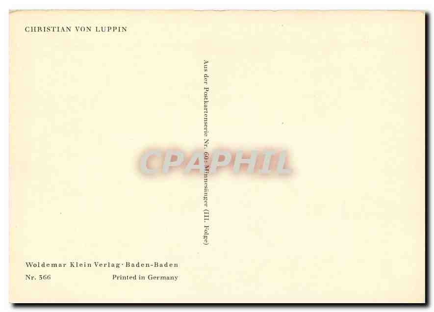 CPM Christian Von Luppin Woldemar Klein Verlag Baden Baden  — Rückseite