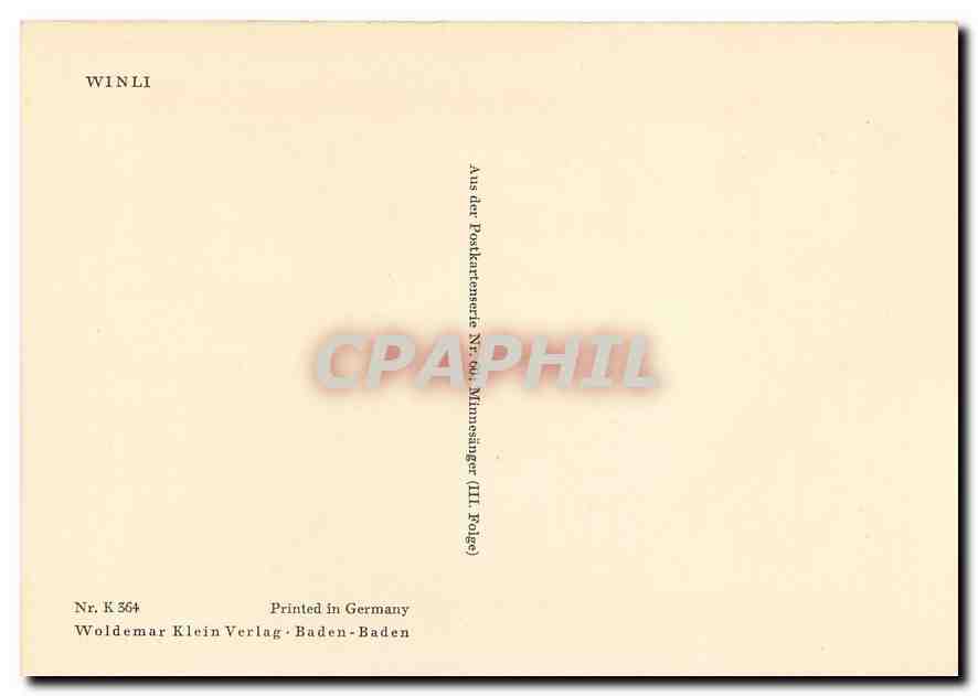 CPM Winli Woldemar Klein Verlag Baden Baden  — Verso