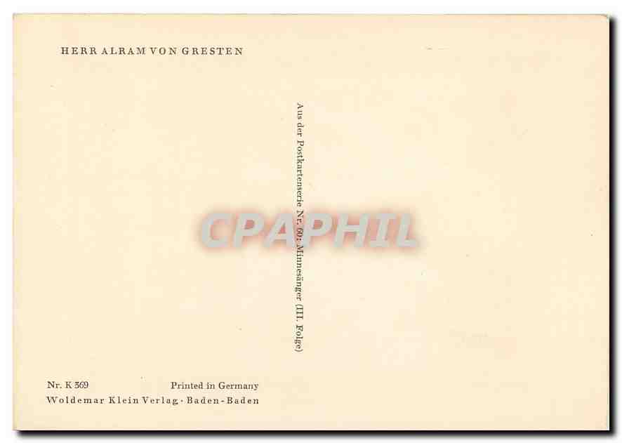 CPM Herr Alram Von Gresten  — Rückseite